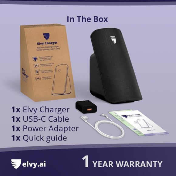 Elvy EMF Radiation Blocker Qi Wireless Charger - Sleep Aid - Picture 3 of 8